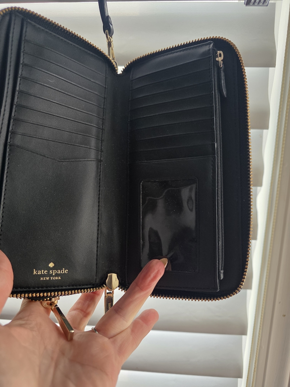 Kate spade Two-Tone Taupe & Black Zip-Around Wallet - Picture 4 of 7